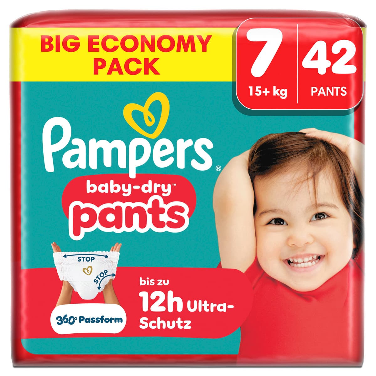 Pampers Baby Dry Pants Windeln Gr.7 Extra Large 15+kg Big Economy Pack