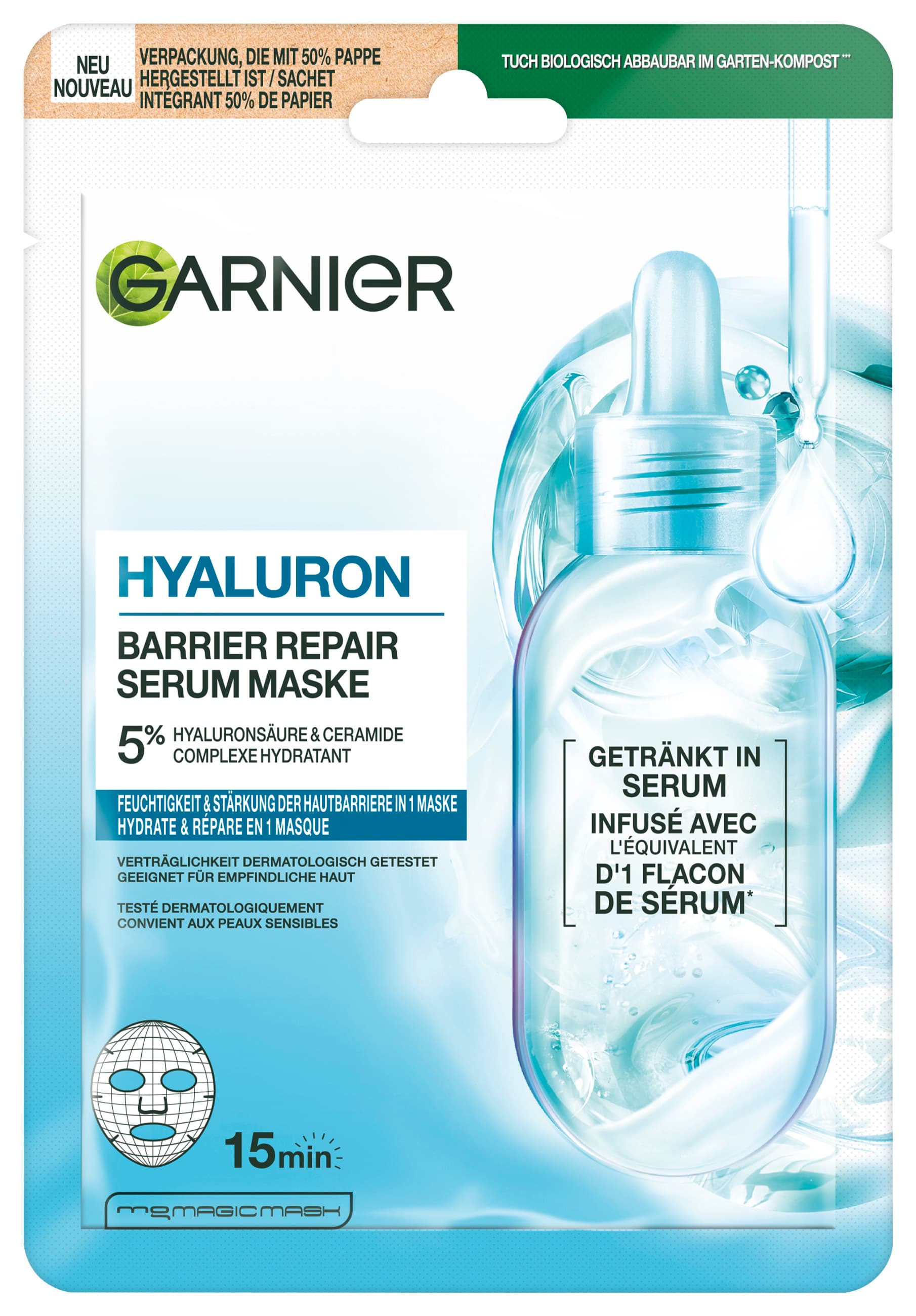 Garnier Hyaluron Barrier Repair Serum Maske