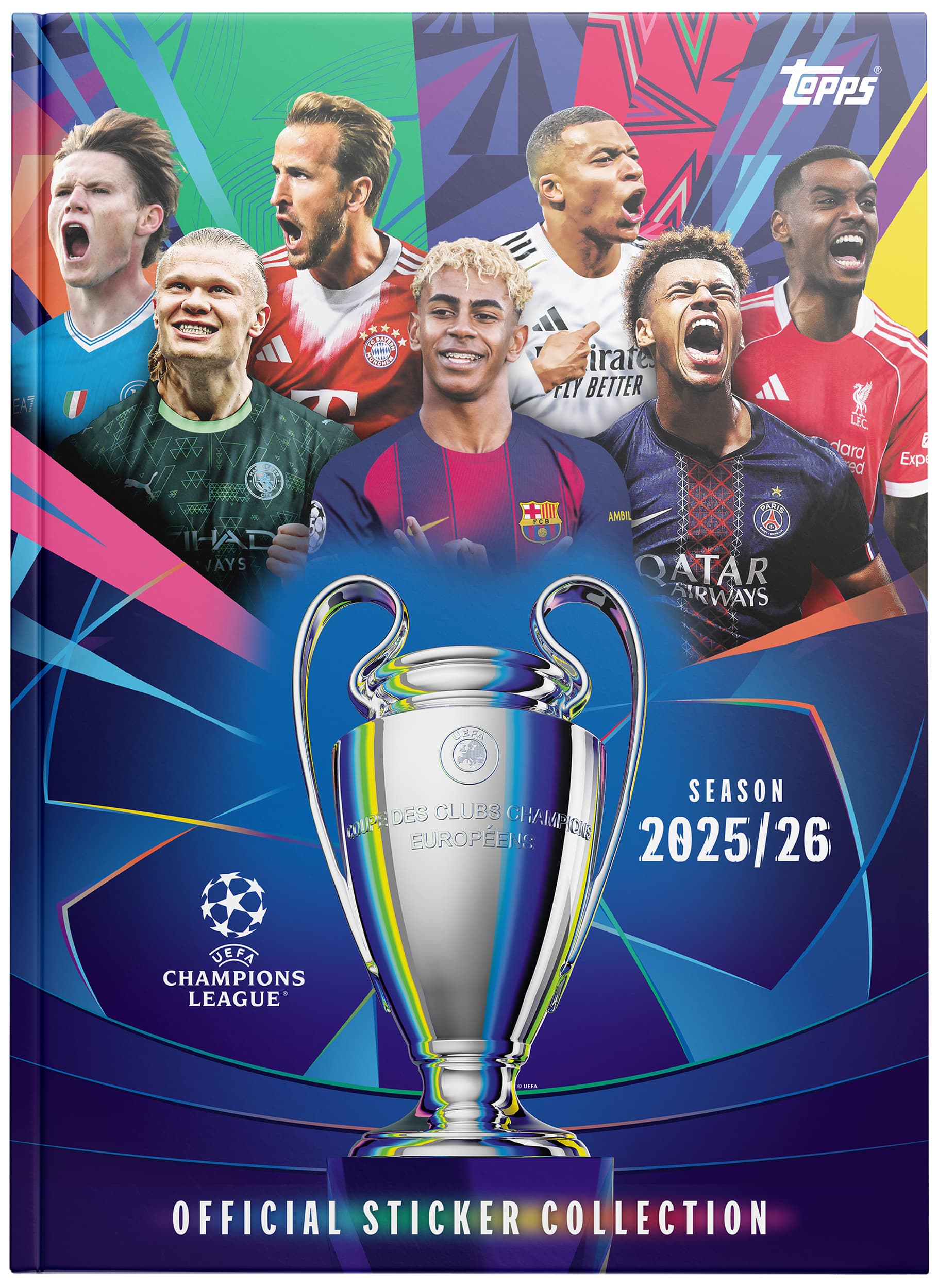 Topps UEFA Champions League 2025/2026 Sticker Album Hardcover – offizielles Sammelalbum, November 2025