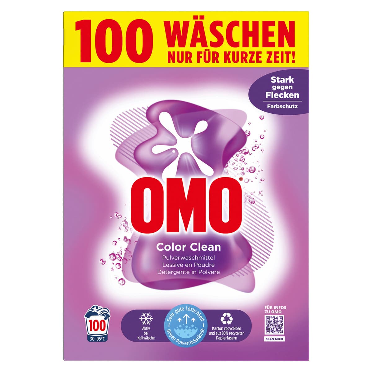 OMO Waschmittel Pulver Color Clean 100 WL