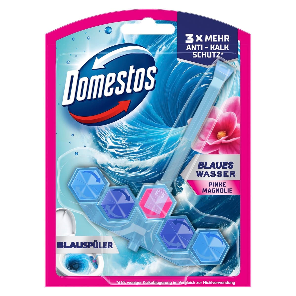 Domestos WC-Stein Power 5+ Blauspüler Pinke Magnolie