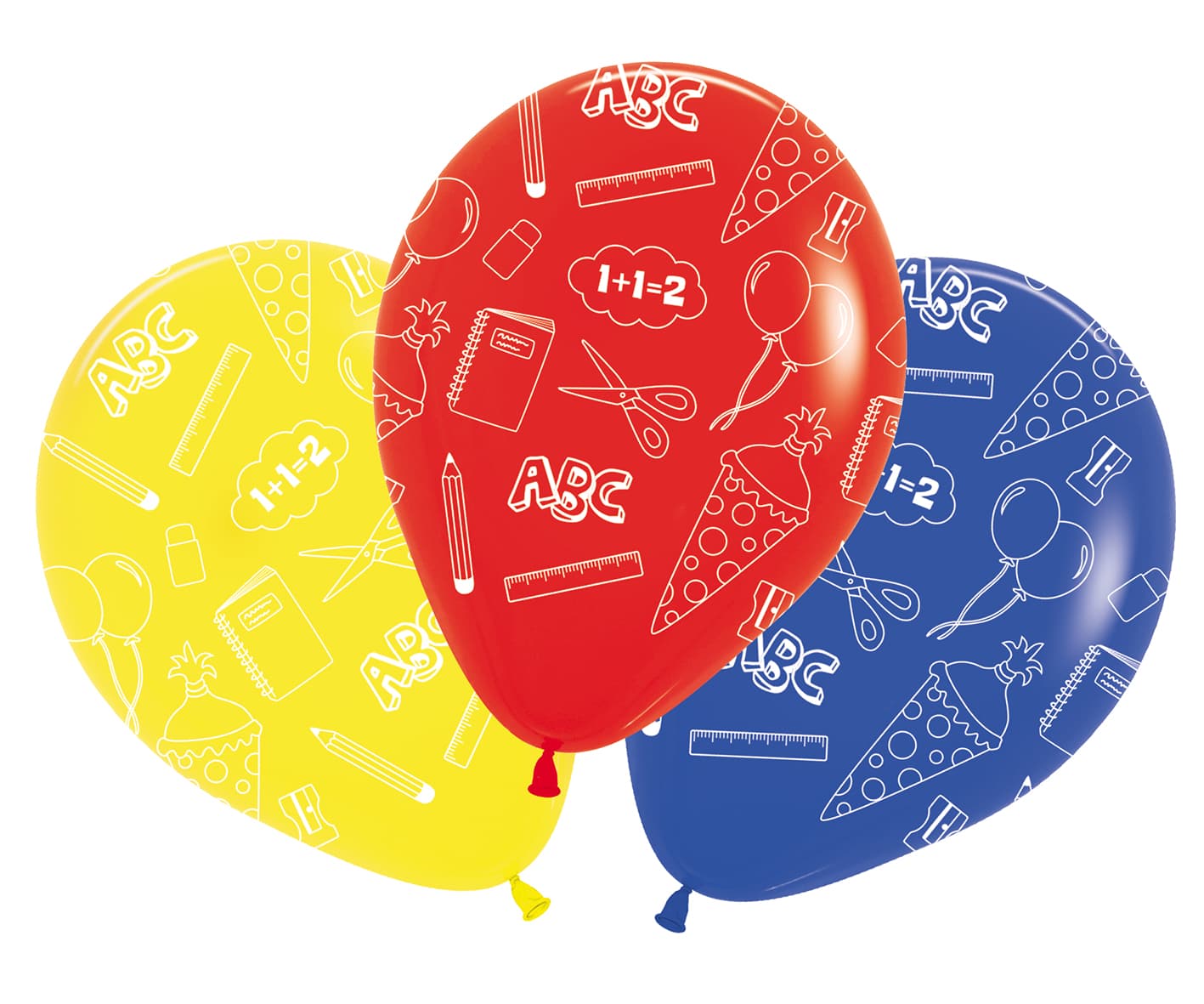 Happy People 5 Luftballons, bunt gemischt, Ø 30cm, einfarbiger allover-Druck, heliumgeeignet