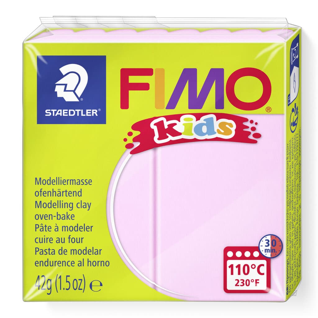 FIMO kids ofenhärtende Modelliermasse Normalblöcke 42g55x55x10mm Farbe rosa