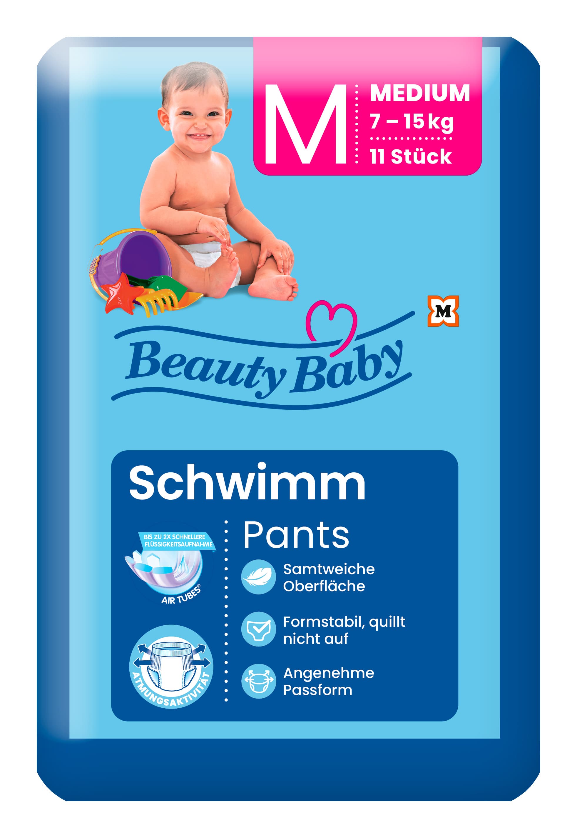 Beauty Baby Schwimmpants, Größe M, 7-15 kg