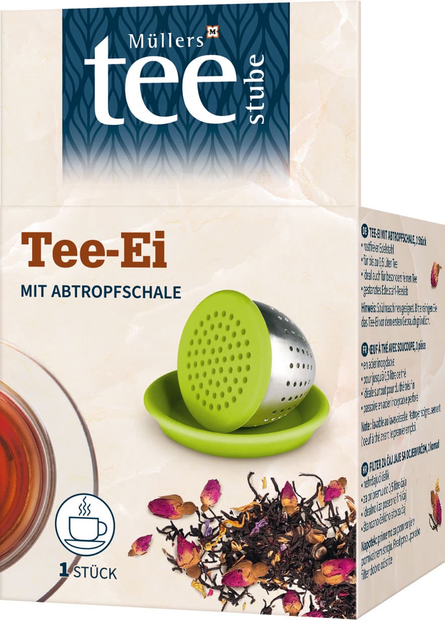 Müllers Teestube Tee-Ei mit Abtropfschale