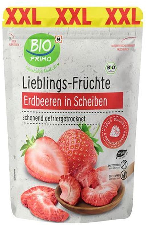 BIO PRIMO Bio Lieblings-Früchte Erdbeeren in Scheiben XXL