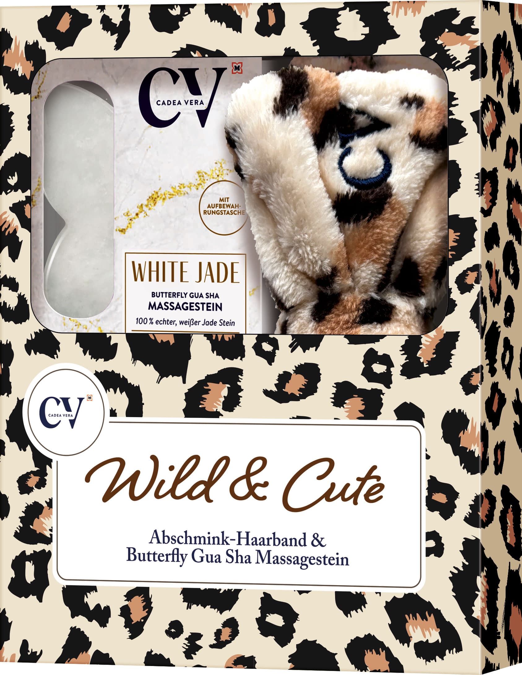 CV Wild & Cute Geschenkset Haarband & Gua Sha Stein