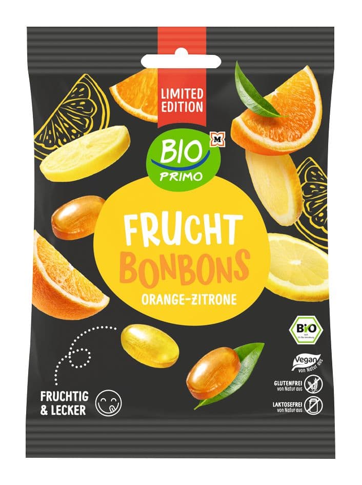 BIO PRIMO Bio Frucht Bonbons Orange-Zitrone