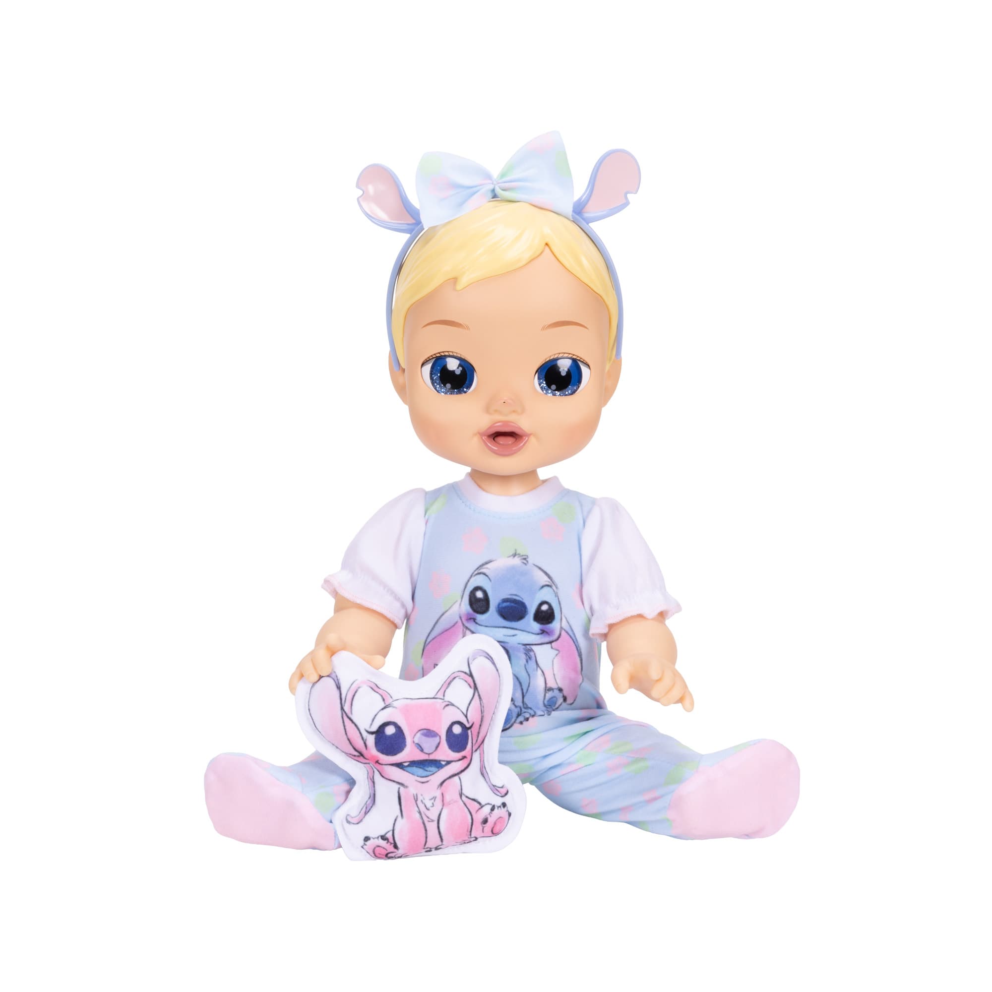 Jakks Pacific - Disney Darling Deluxe Stitch mit blondem Haar und blauen Augen mit Funktion, 33 cm