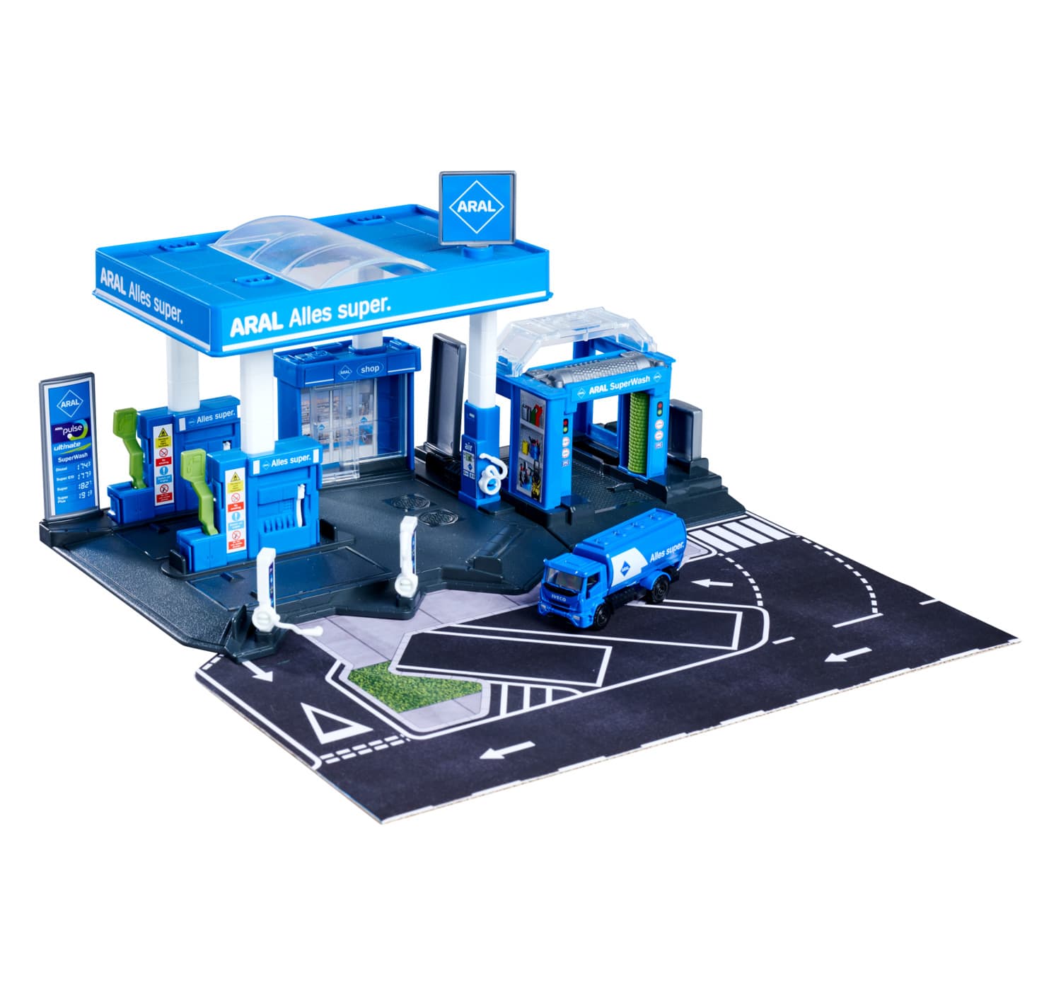 Majorette ARAL Tankstelle mit Fahrzeug – Realistischer Spielspaß für kleine Autofans!