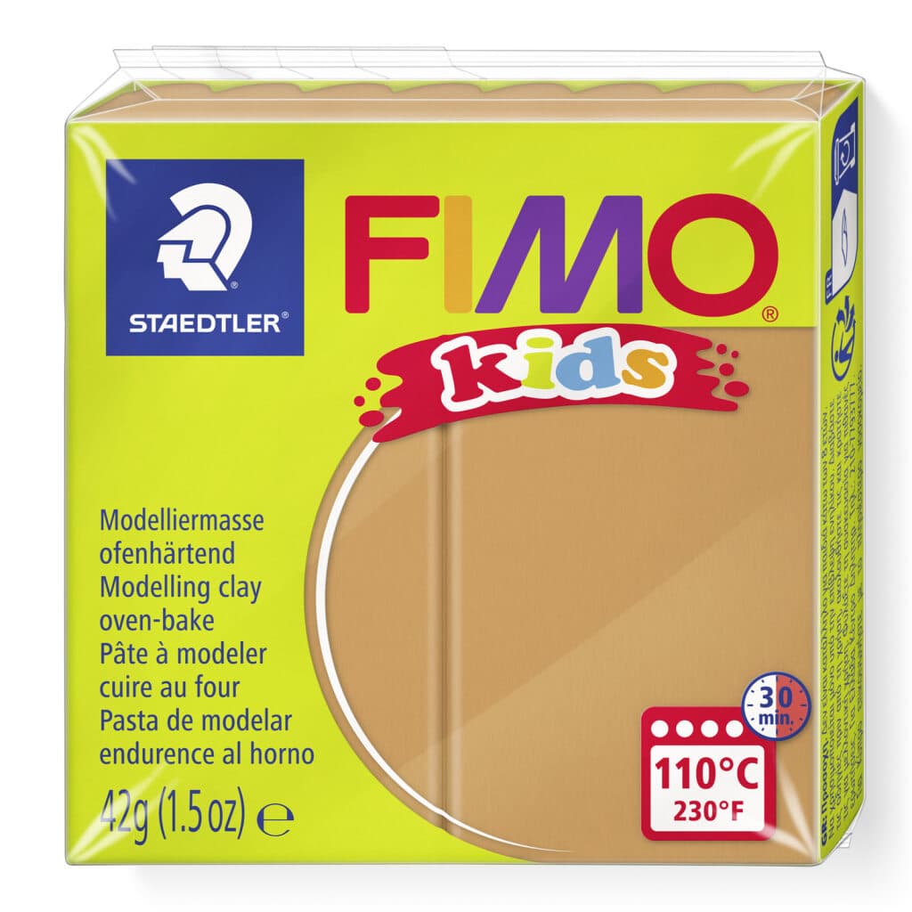 FIMO kids ofenhärtende Modelliermasse Normalblöcke 42g55x55x10mm Farbe hellbraun
