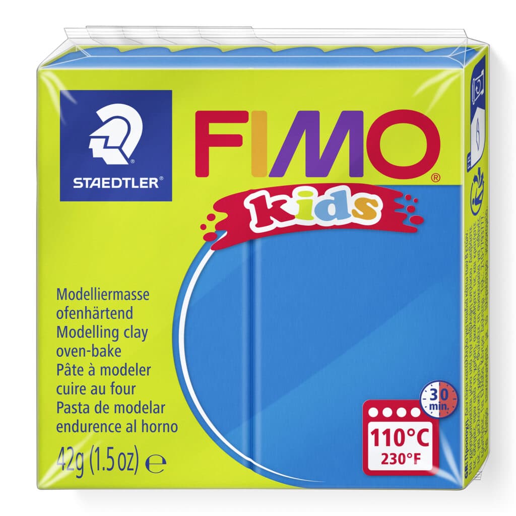 FIMO kids ofenhärtende Modelliermasse Normalblöcke 42g55x55x10mm Farbe blau