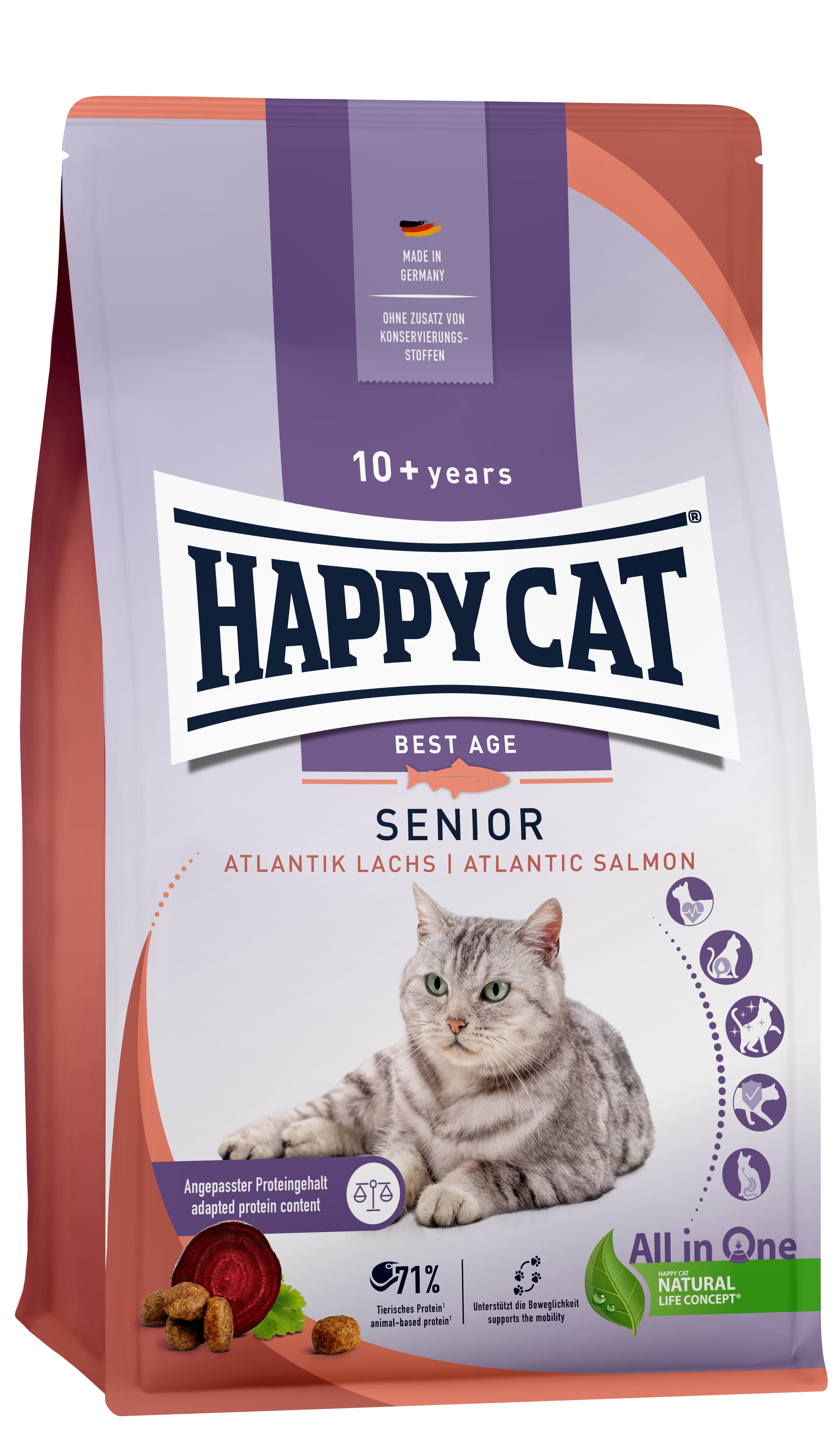 Happy Cat Katzentrockenfutter Senior Atlantik Lachs