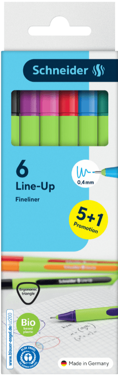 Schneider Line-Up Fineliner 0,4 mm 5+1er-Etui