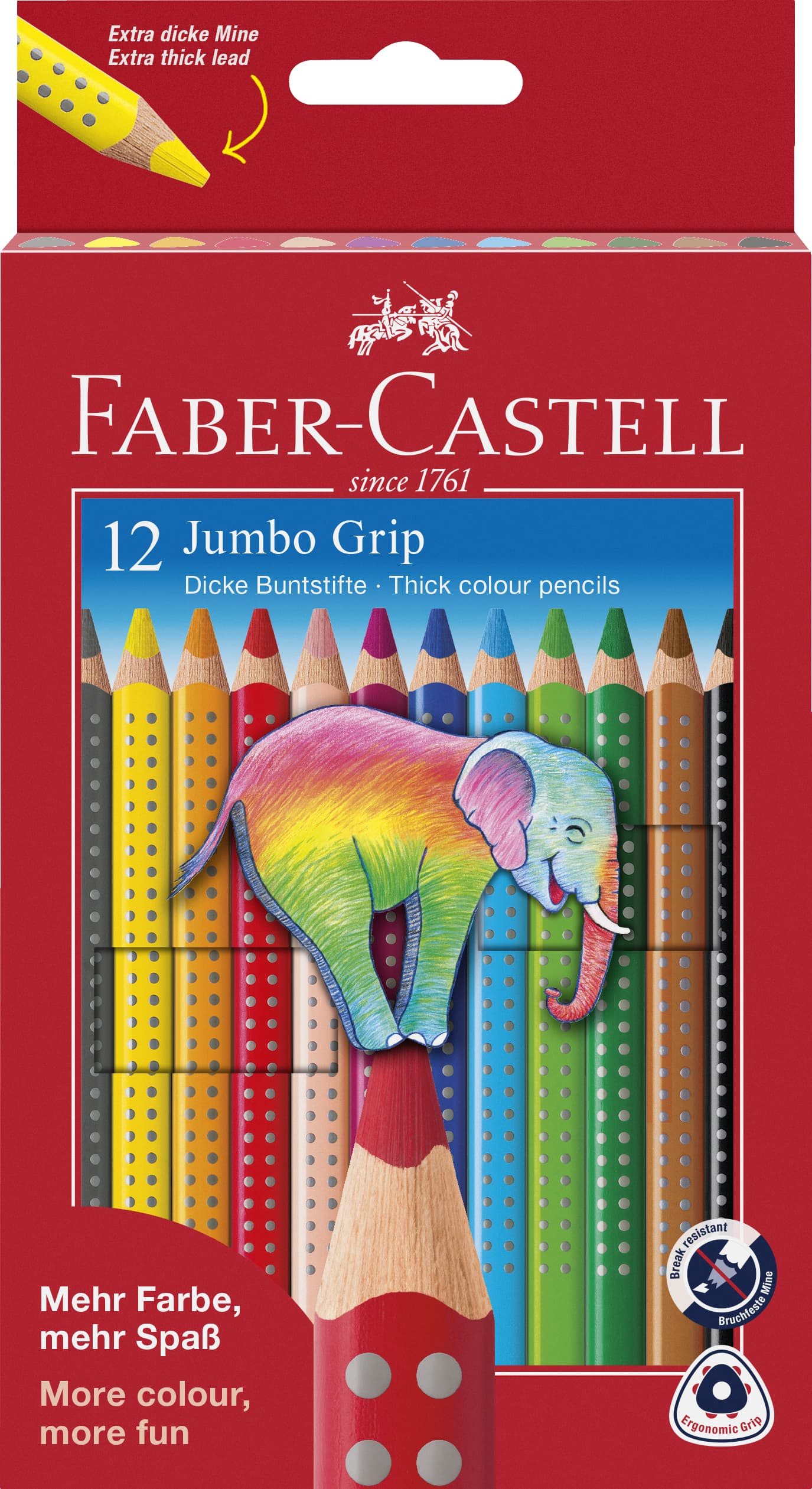 FABER-CASTELL JUMBO Farbstift Grip 12er-Etui