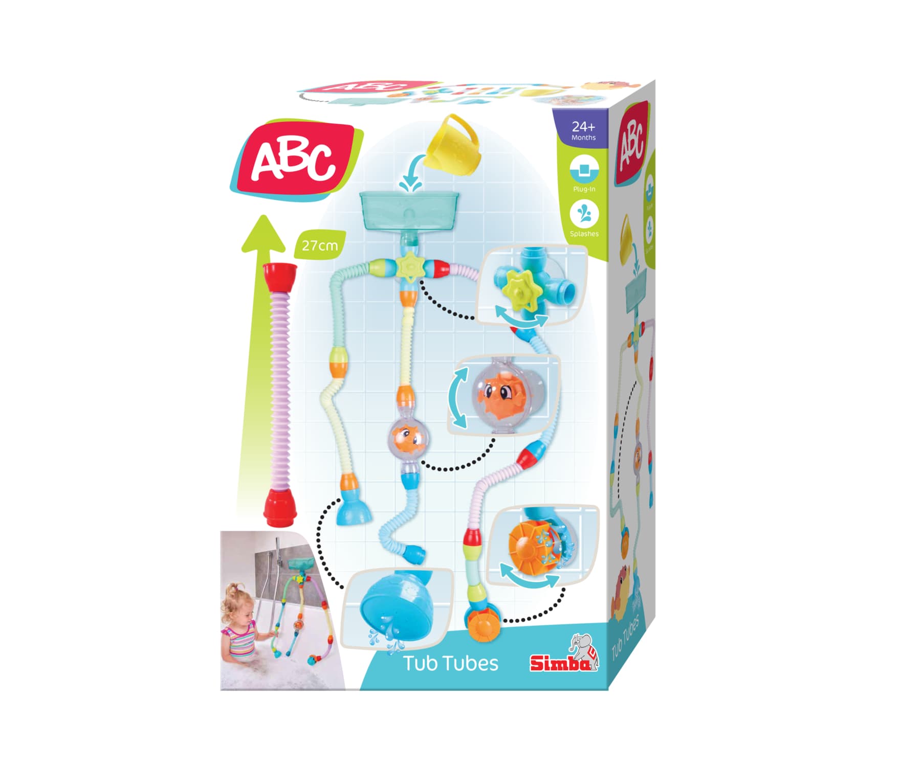 Simba ABC Tub Tubes 15-teiliges Badewannenspielzeug mit Röhren und Saugnäpfen