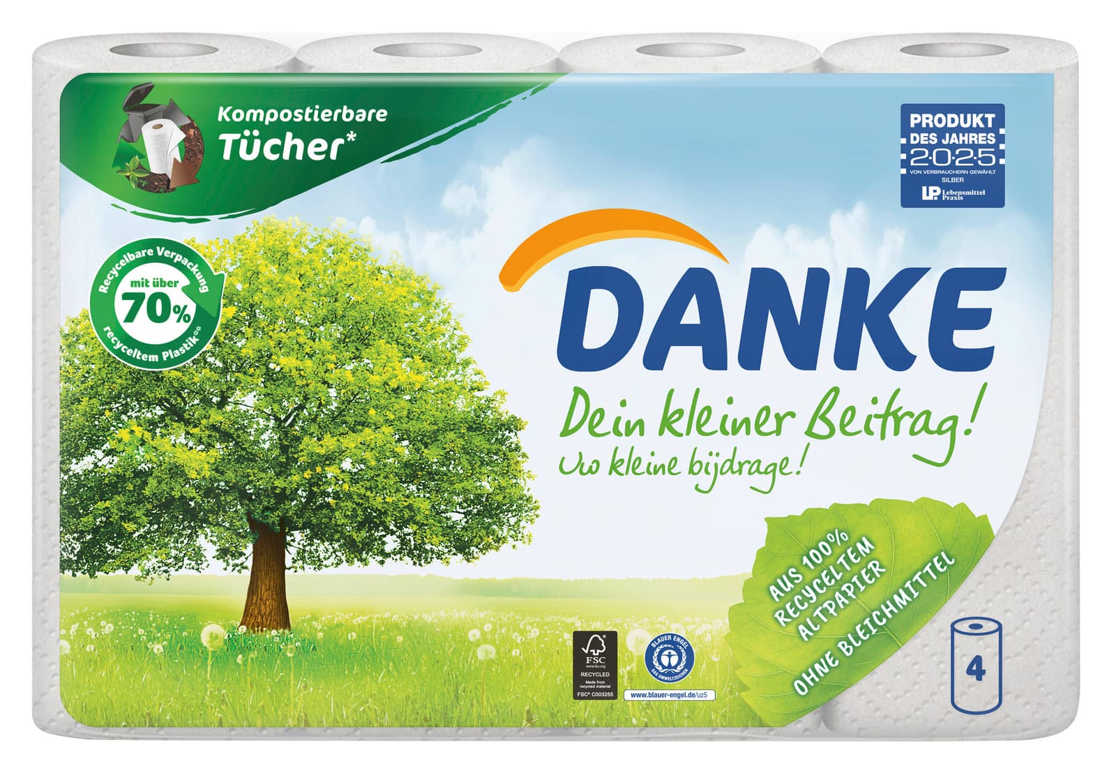 Danke Haushaltstücher Recycling