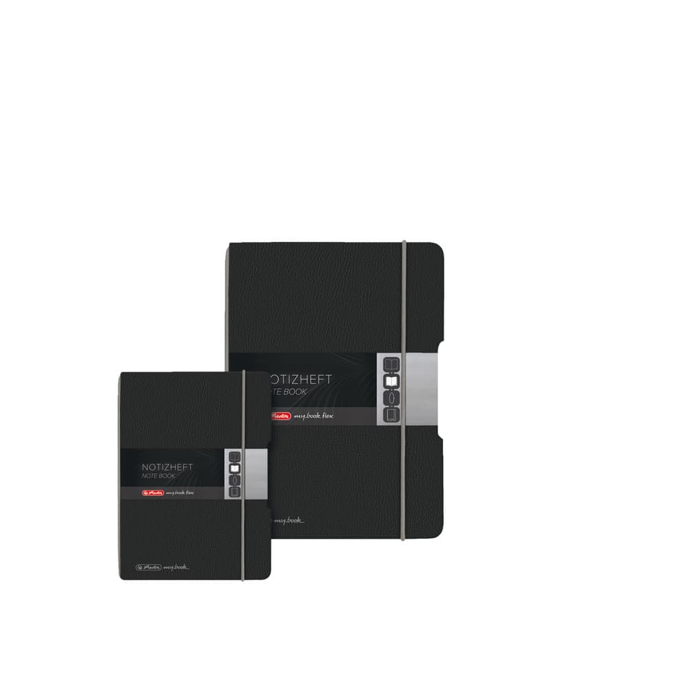 herlitz my.book flex Notizbuch Lederoptik A6 40 Blatt punktiert schwarz