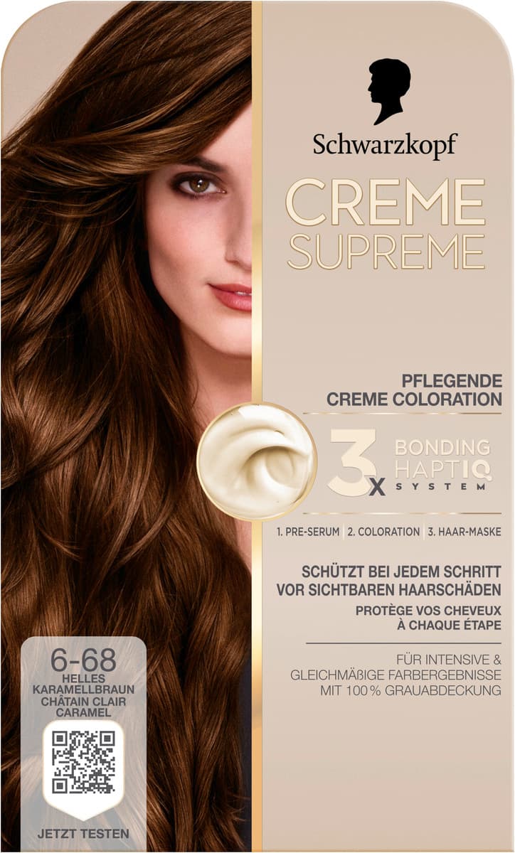 Schwarzkopf Creme Supreme 6-68 Helles Karamellbraun