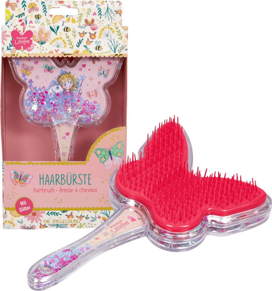 Die Spiegelburg - Prinzessin Lillifee Haarbürste mit beweglichem Glitzer und Schmetterlingsmotiv