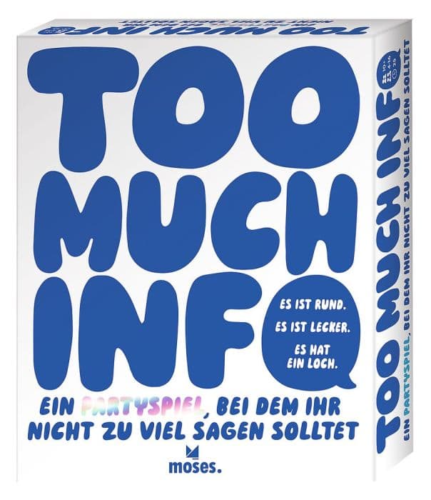moses. Too Much Info – Party-Ratespiel für 4 bis 16 Personen ab 10 Jahren