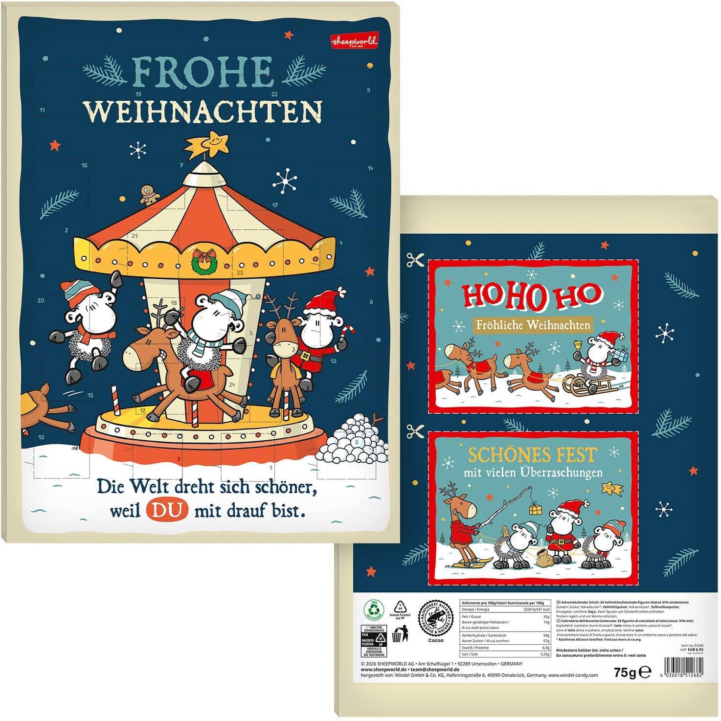 sheepworld Adventskalender »Frohe Weihnachten«