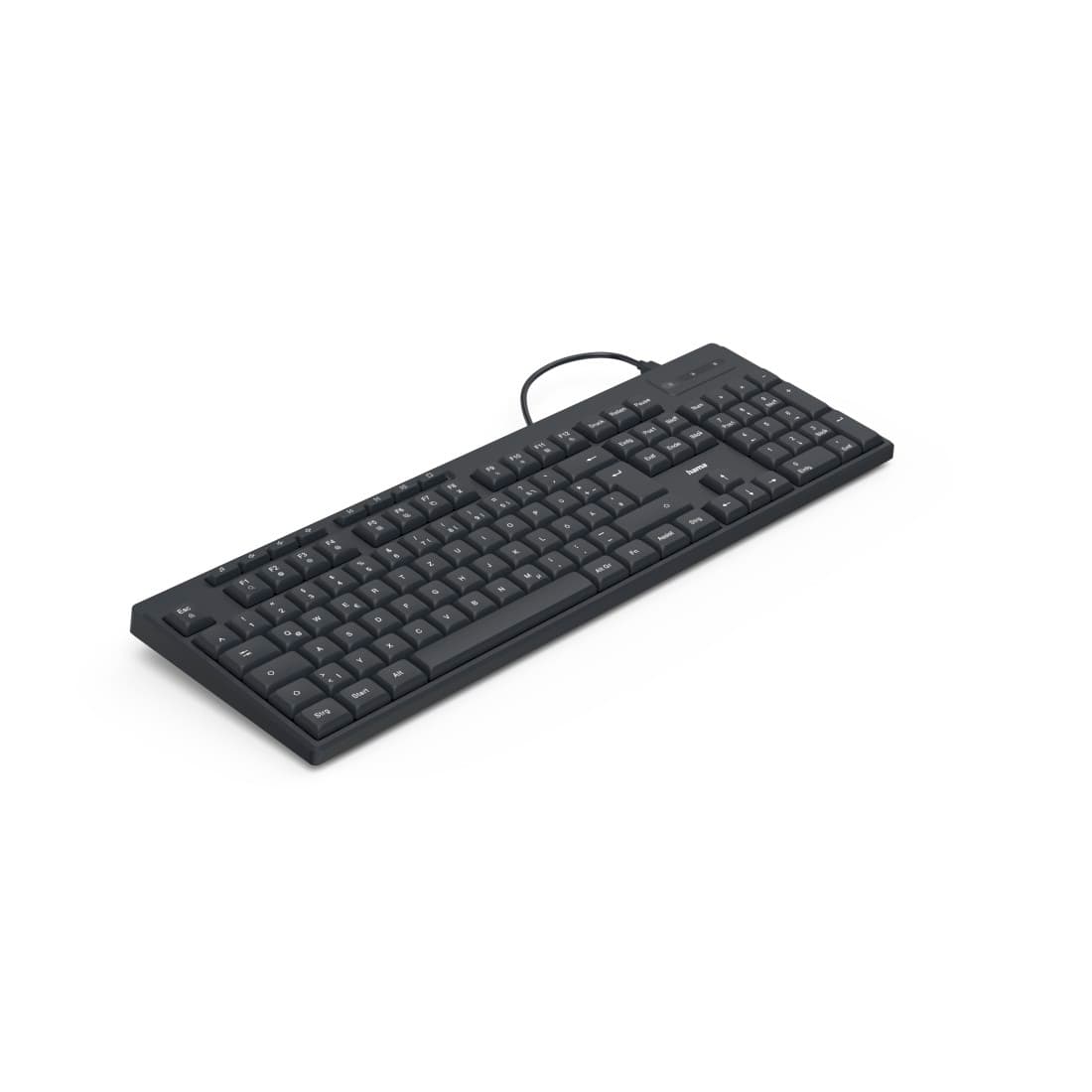 HAMA USB-Tastatur "CK-200", kabelgebunden, 8 Media-Tasten, Schwarz, QWERTZ DE