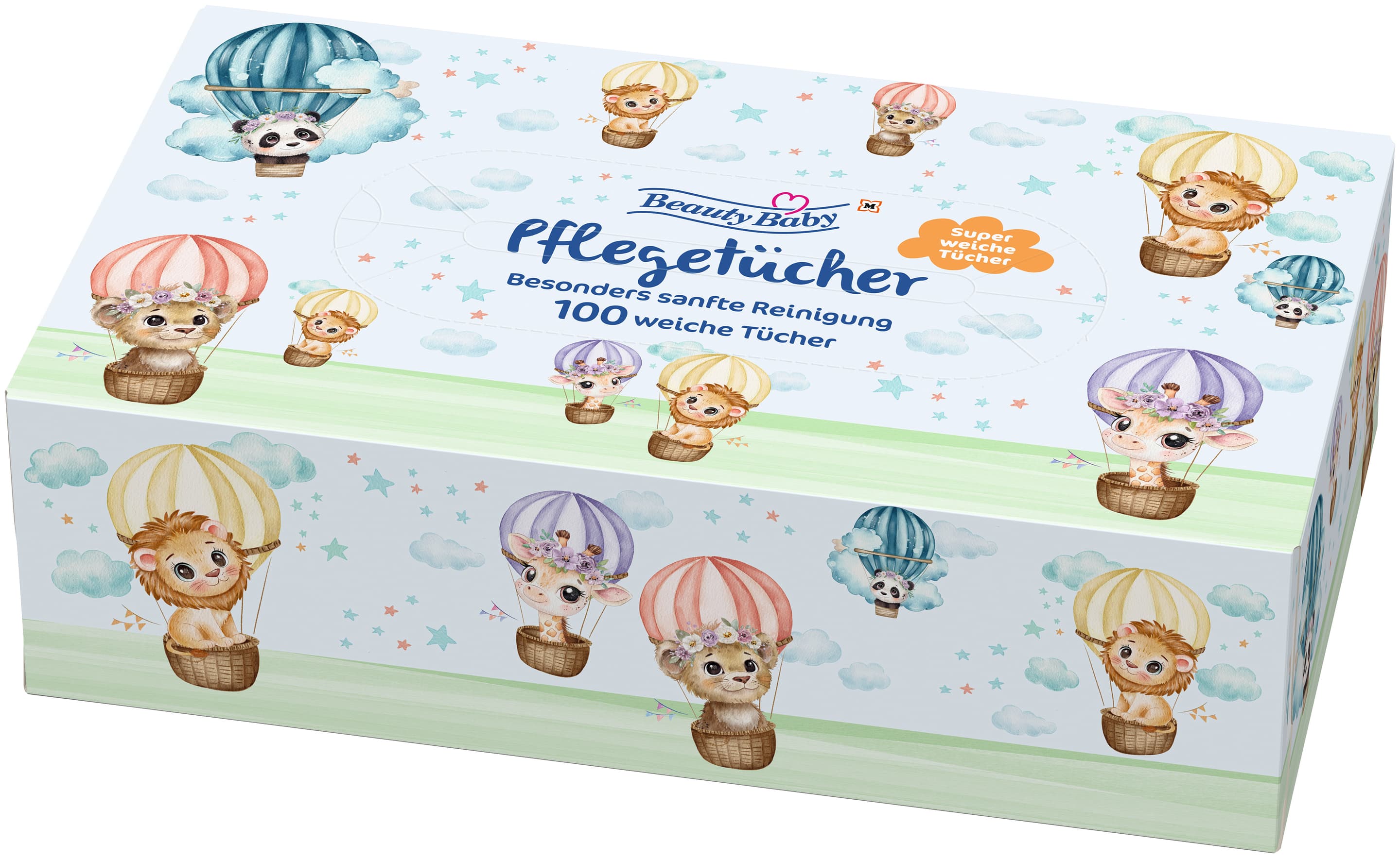 Beauty Baby Box Motiv Pflegetücher 3 lagig