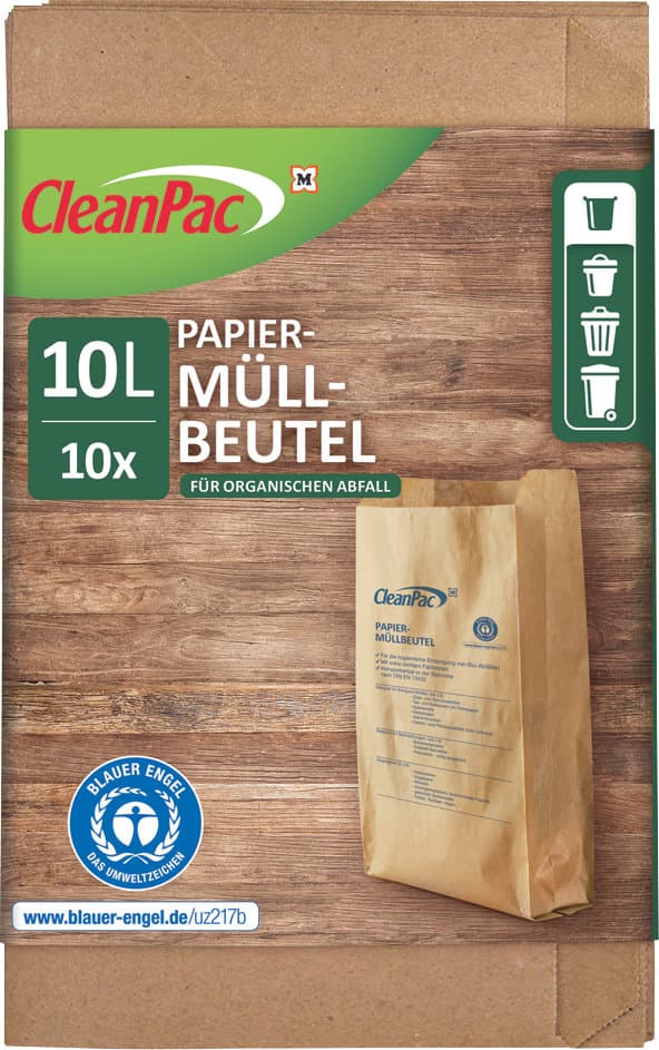CleanPac Papier Kompostbeutel 10 Liter