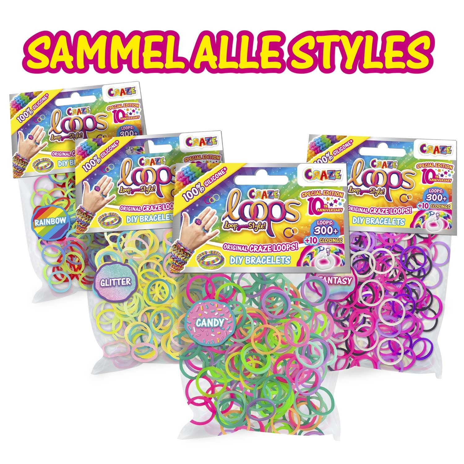 CRAZE LOOPS 300er Bastelset sortiert (Keine Auswahl möglich)