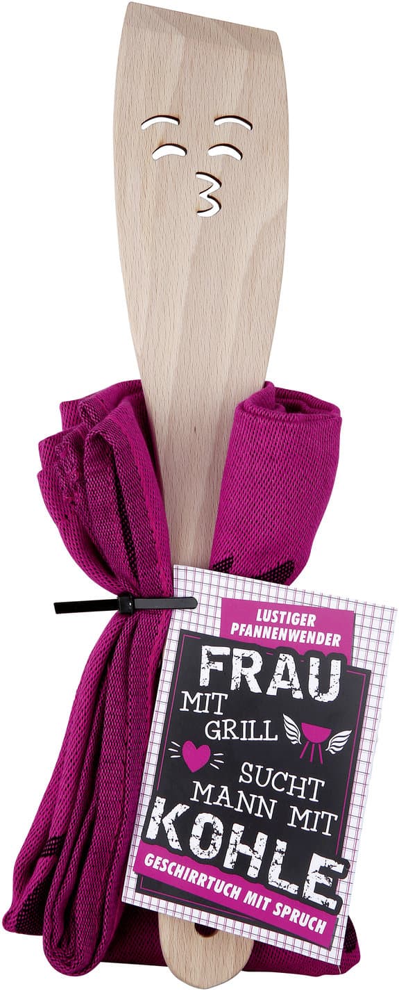 GILDE Pfannenwender Frau mit Grill sucht Mann mit Kohle