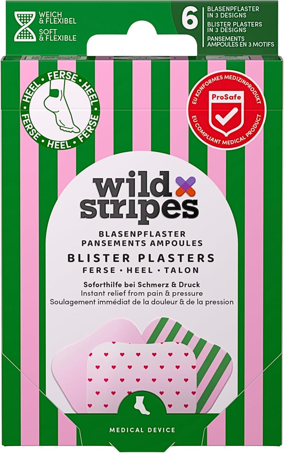 Wild Stripes Blasenfplaster Heel Rosy Stripes