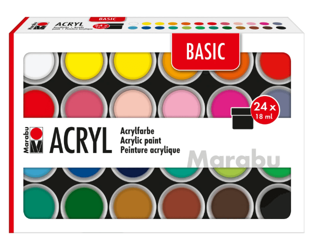 Marabu Acrylfarbenset Basic 24 x 18 ml