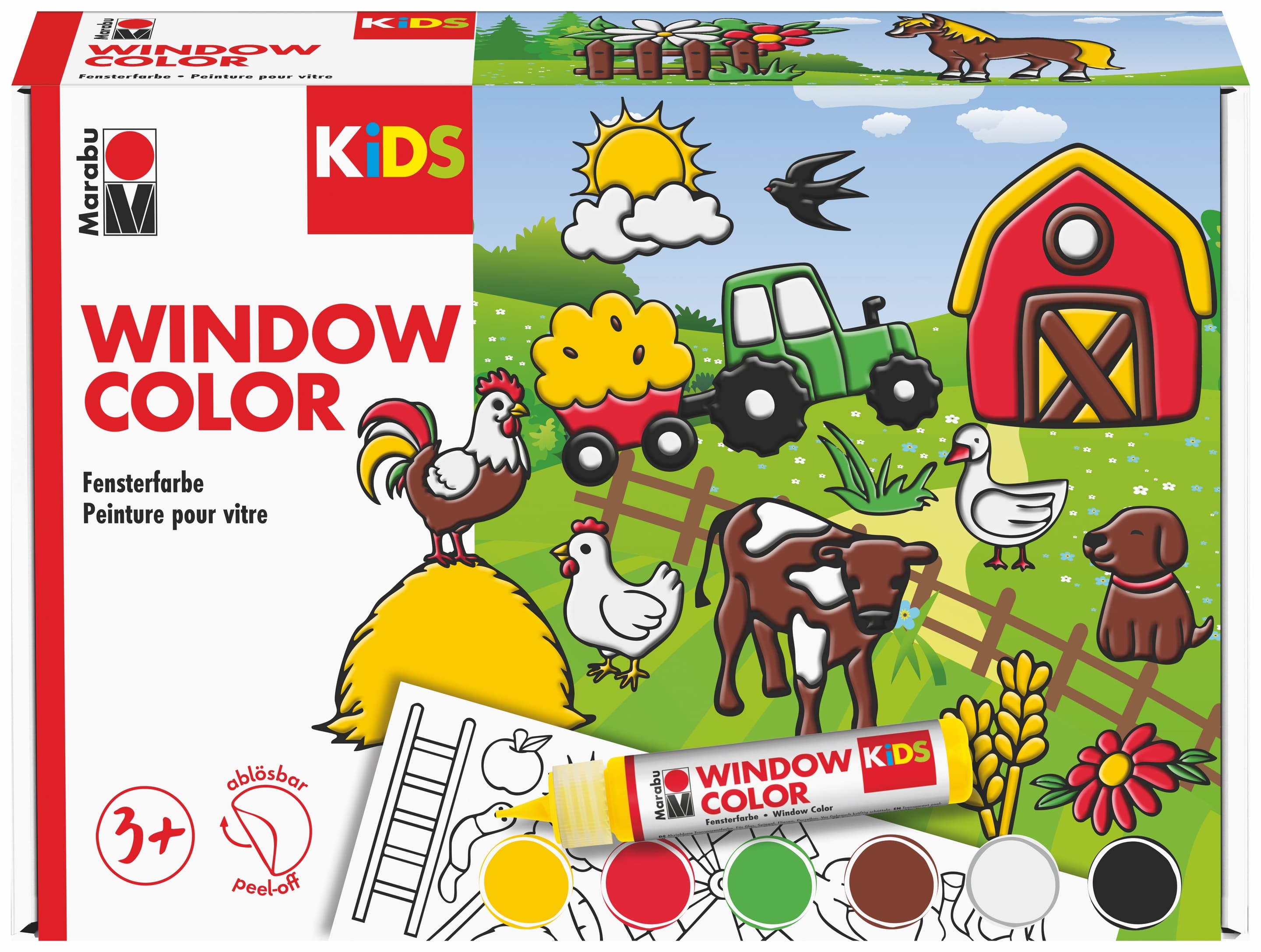 Marabu KiDS Window Color Set "Bauernhof", 6 x 25ml