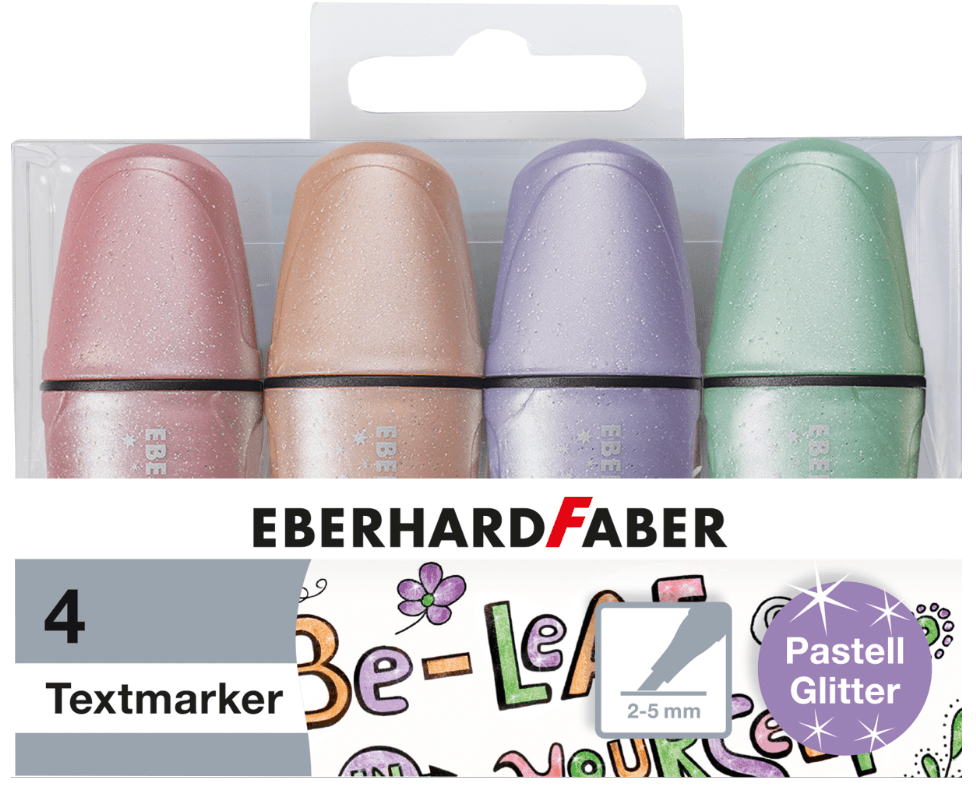 EBERHARD FABER Mini Highlighter Glitzer pastell 4er
