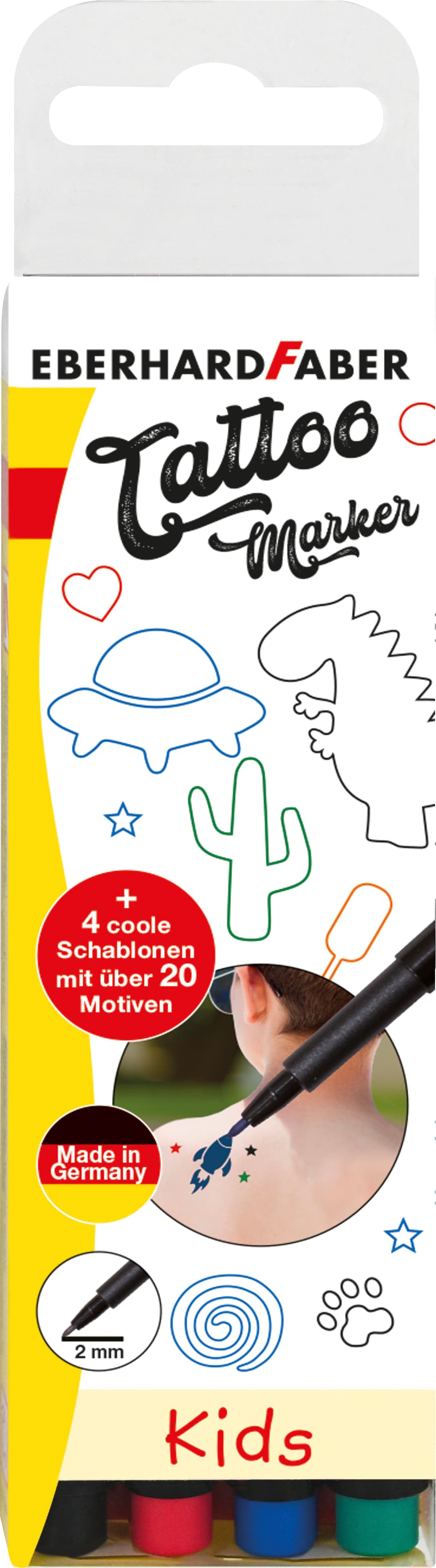 Rotulador para piel EBERHARD FABER, rotulador para tatuajes para niños