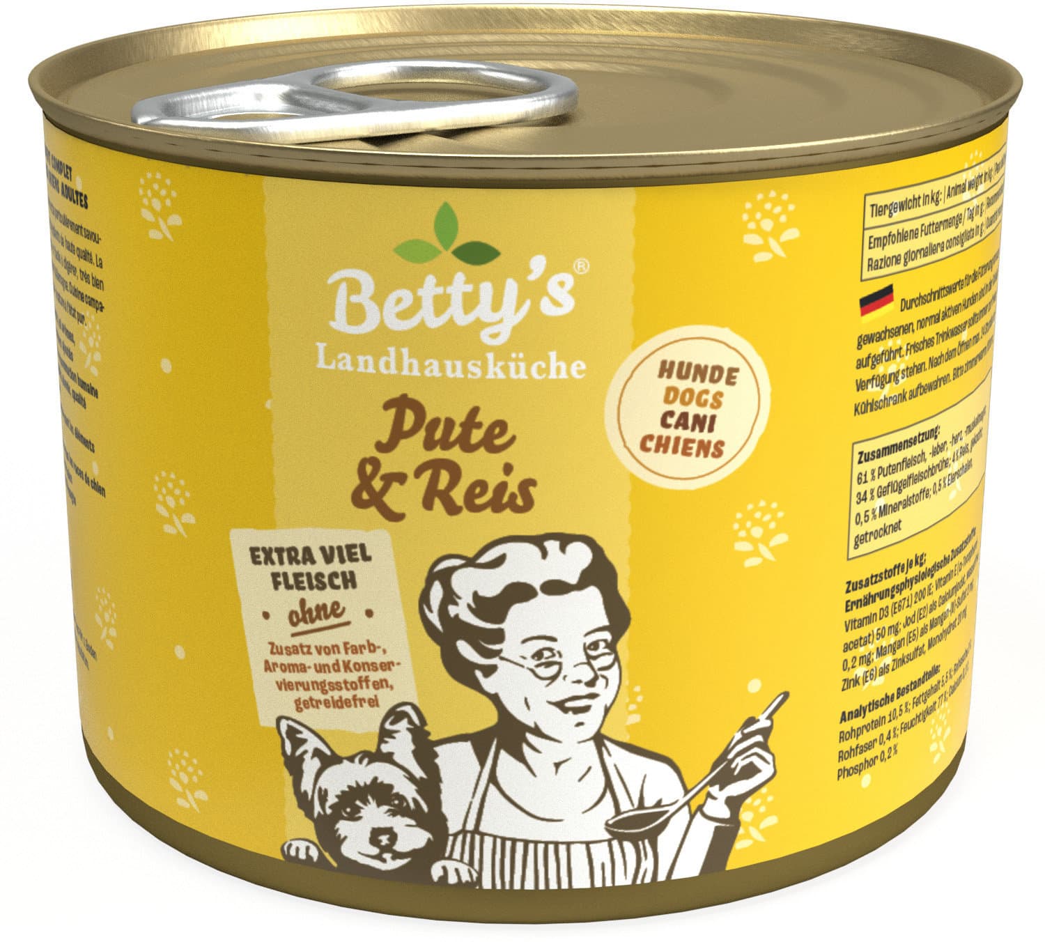 Betty's Landhausküche Hundenassfutter Pute & Reis