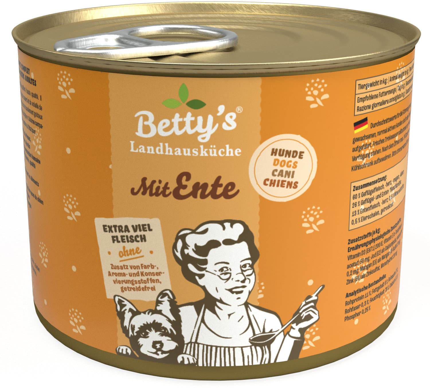 Betty's Landhausküche Hundenassfutter mit Ente