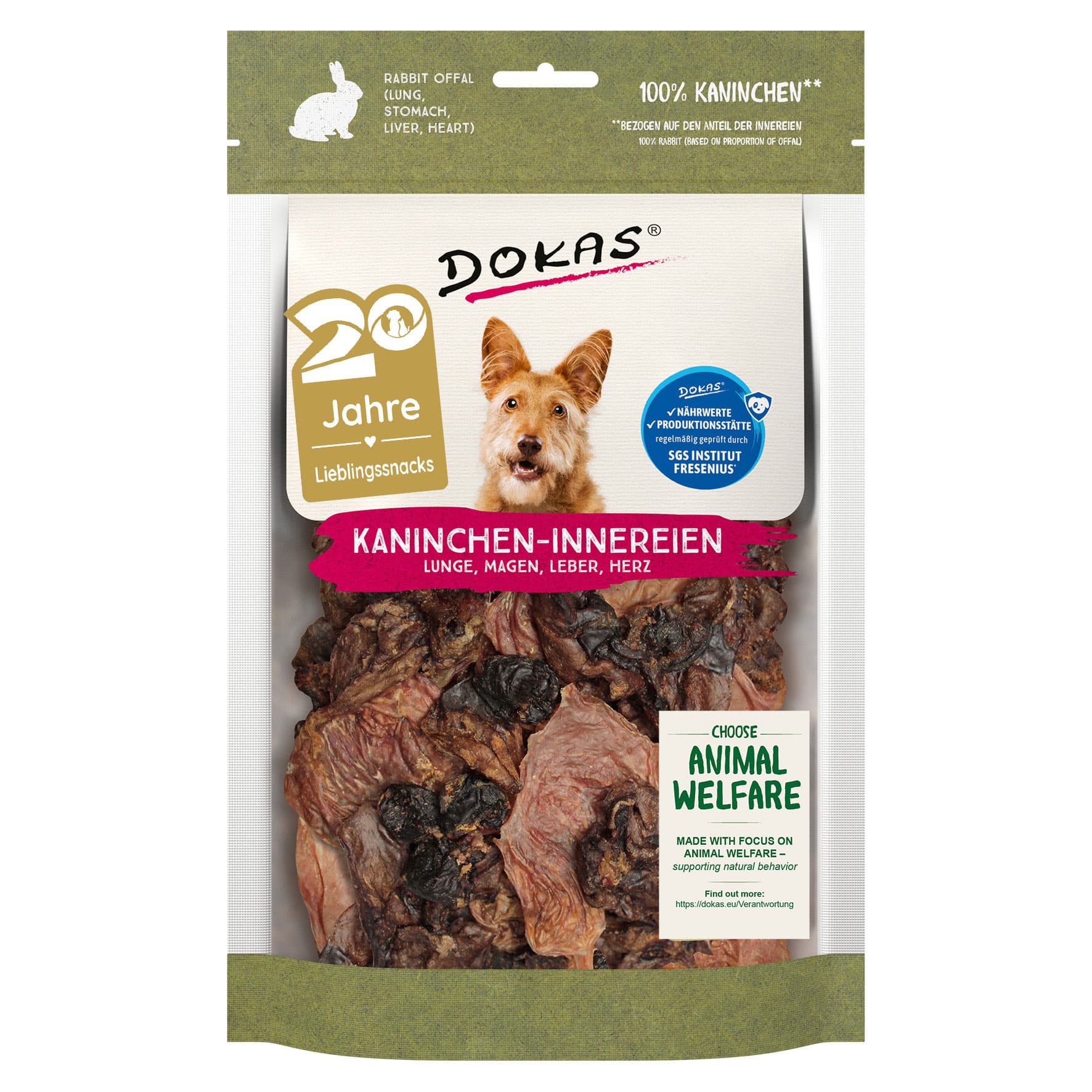 Dokas Hundesnack Kaninchen-Innereien