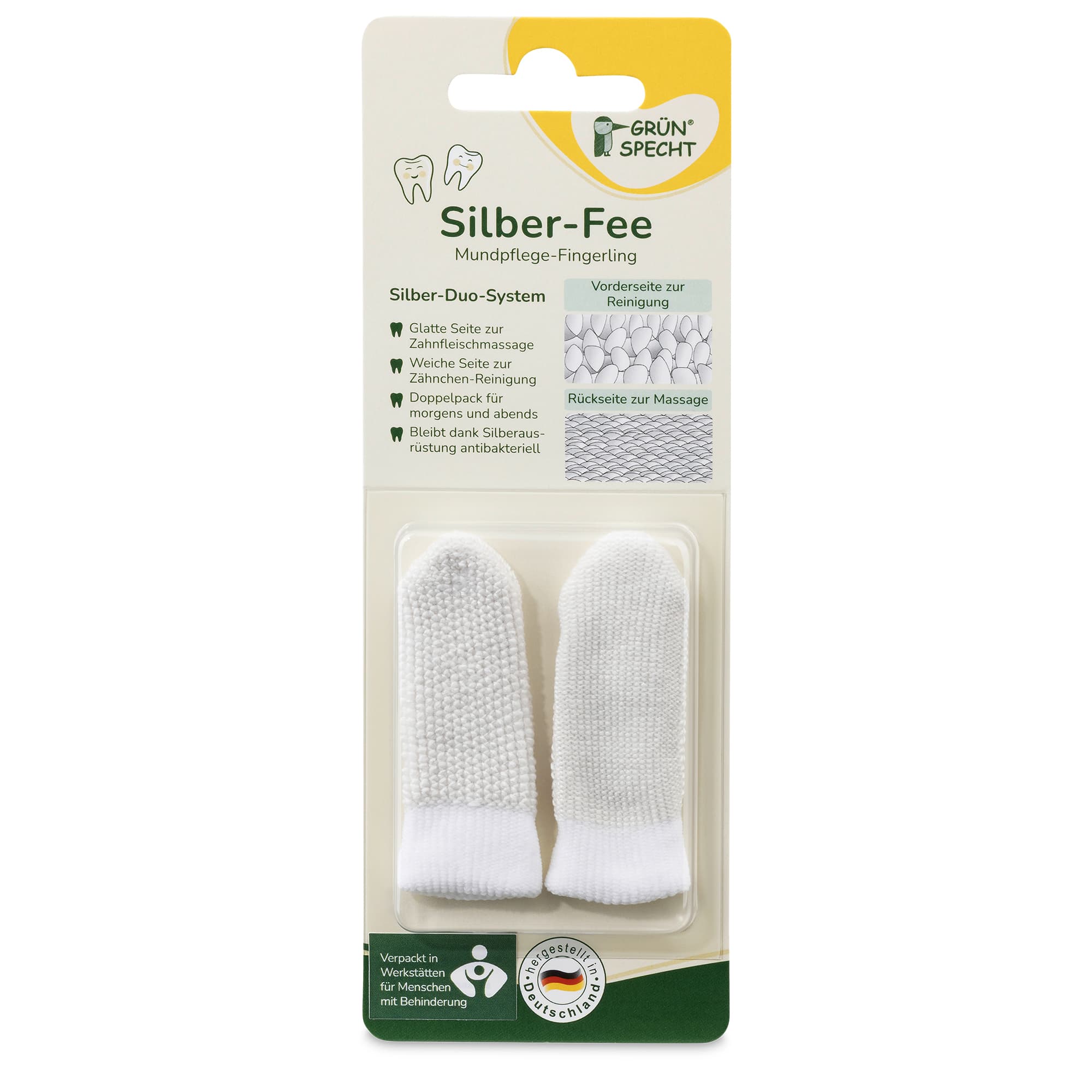Grünspecht Silber-Fee Mundpflege-Fingerling