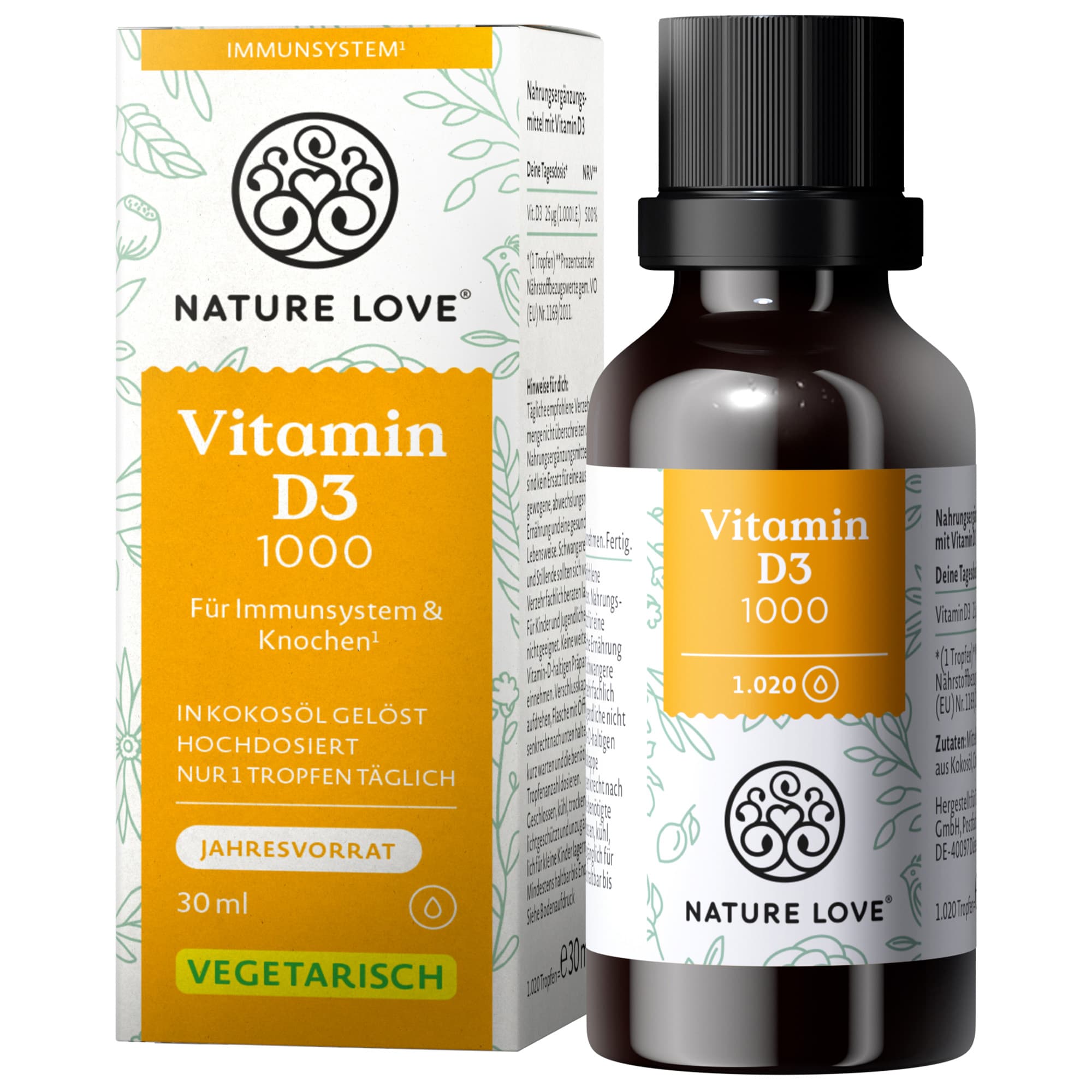 NATURE LOVE Vitamin D3 1000
