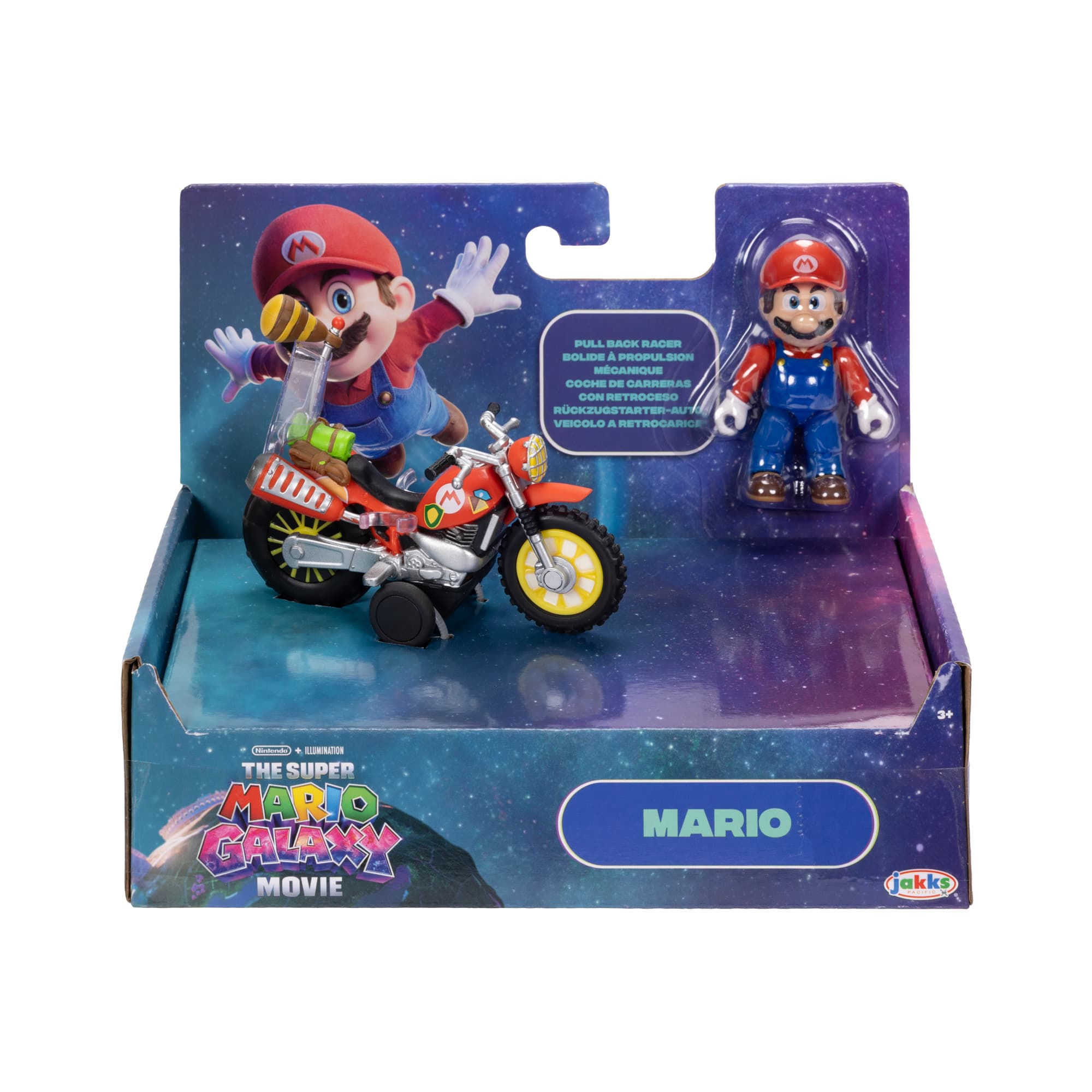 Super Mario Galaxy Movie – 6 cm große Figur mit Rückziehmotorrad, sort. #1 (Keine Auswahl möglich)