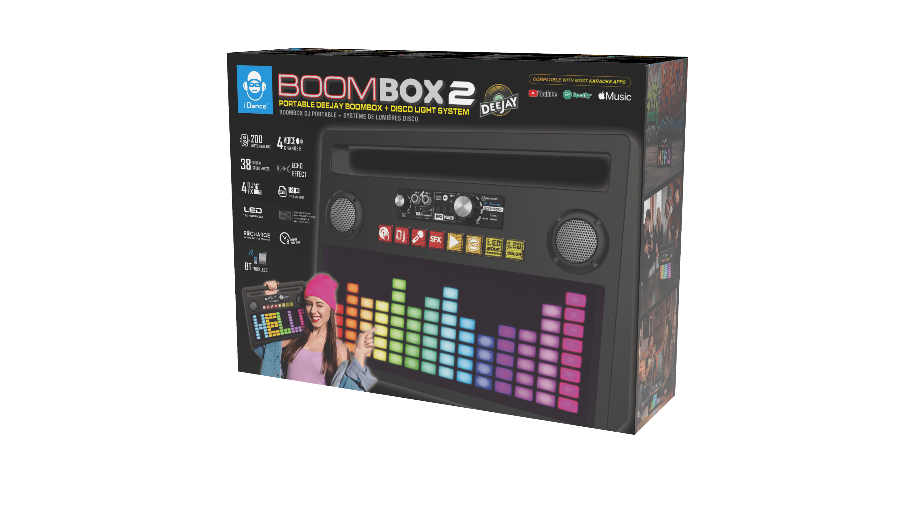 Tragbare DJ-Boombox + Disco-Lichtsystem