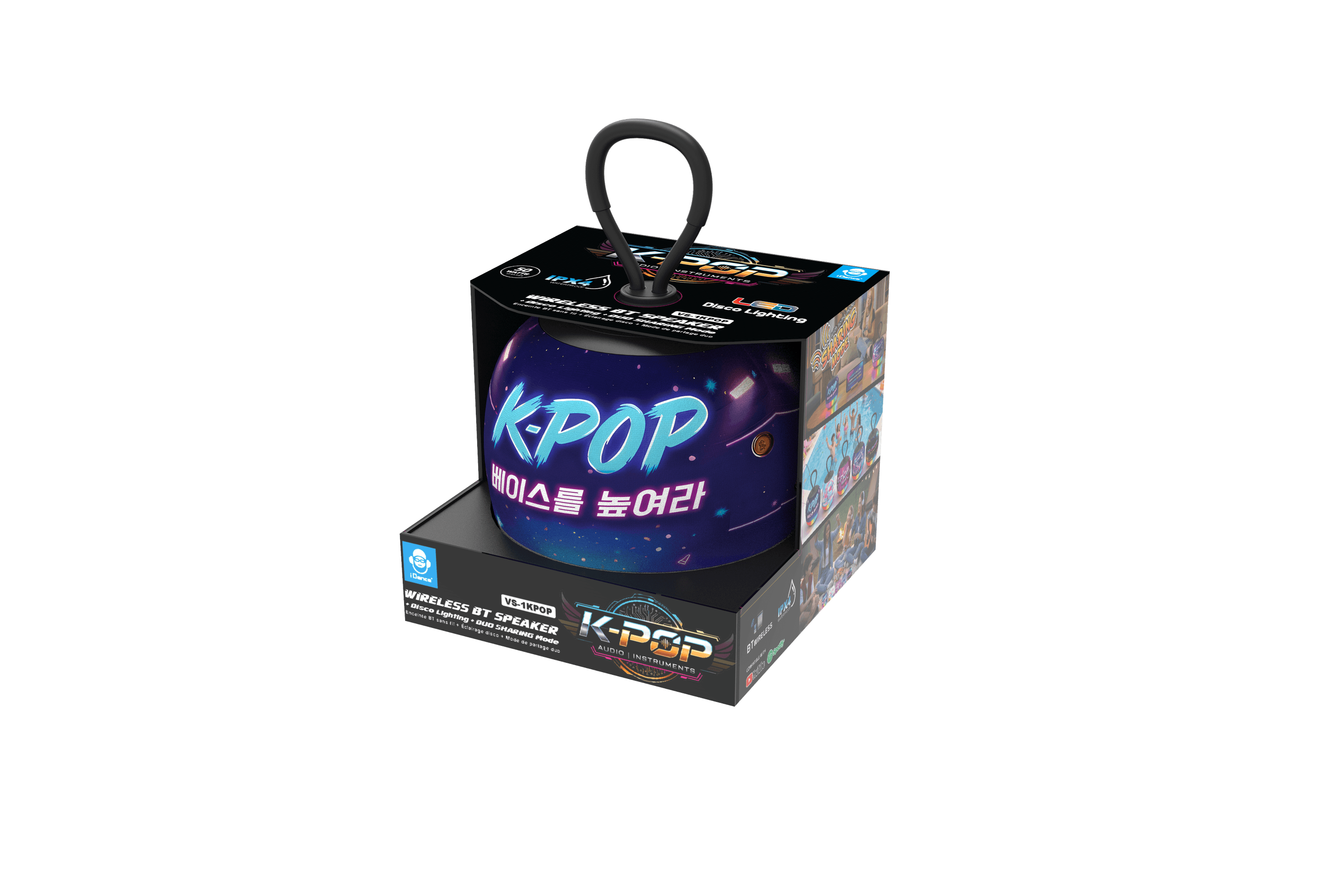 K-POP Wireless Bluetooth Speaker + Disco Lighting + DUO SHARING mode