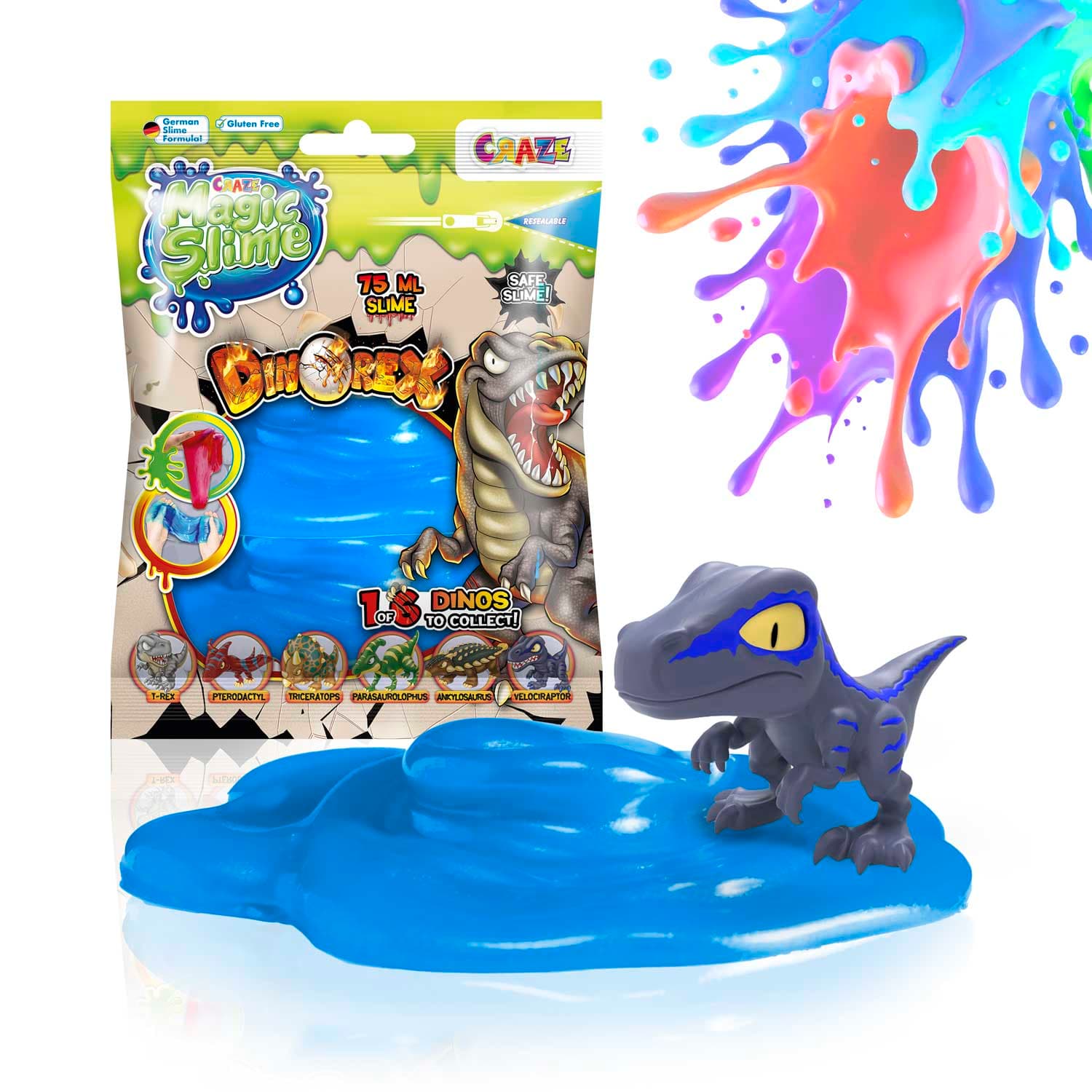 CRAZE - Magic Slime Dinorex Foilbag, 1 Stück, sortiert