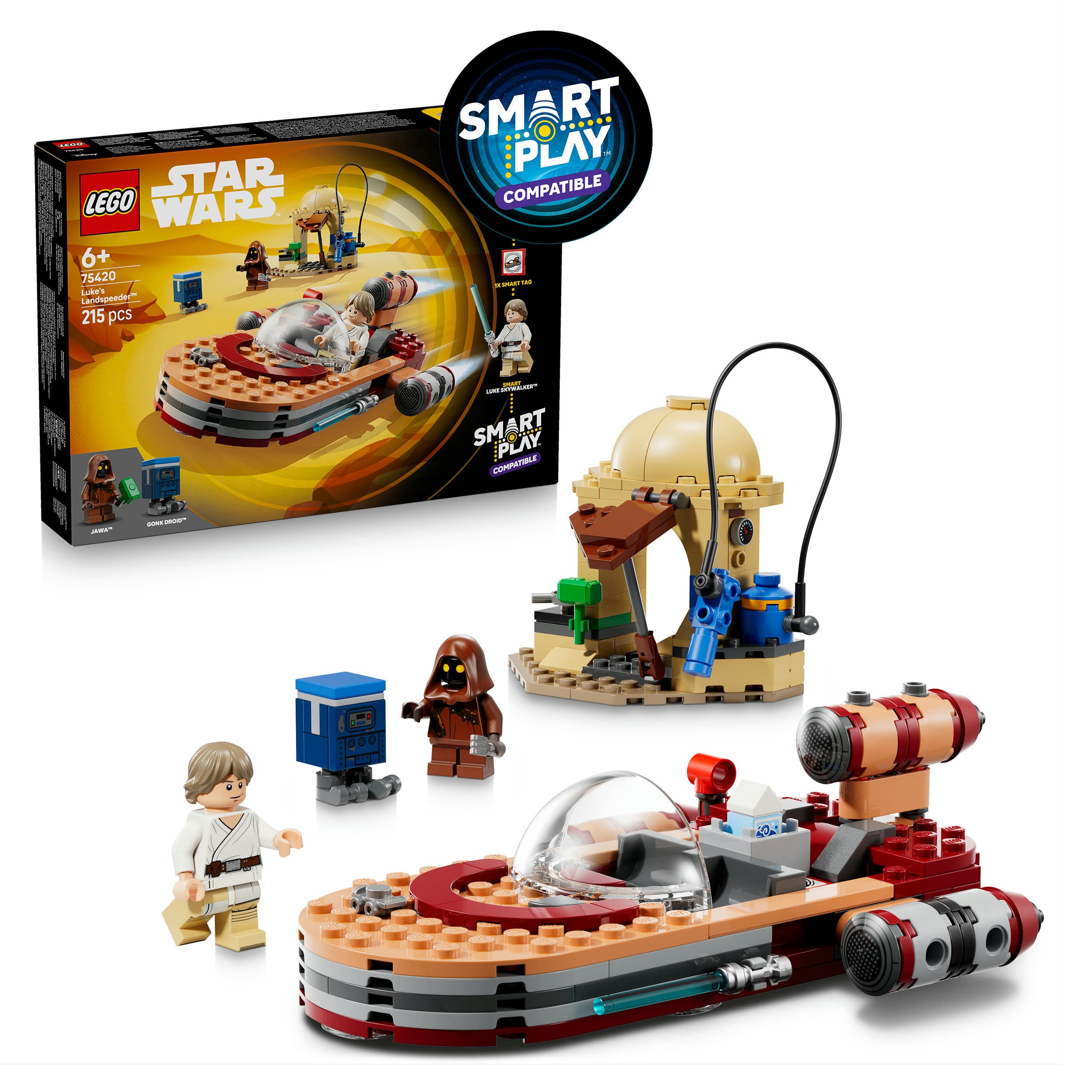LEGO Star Wars 75420 SMART Play: Lukes Landspeeder, Spielzeug ab 6 Jahre