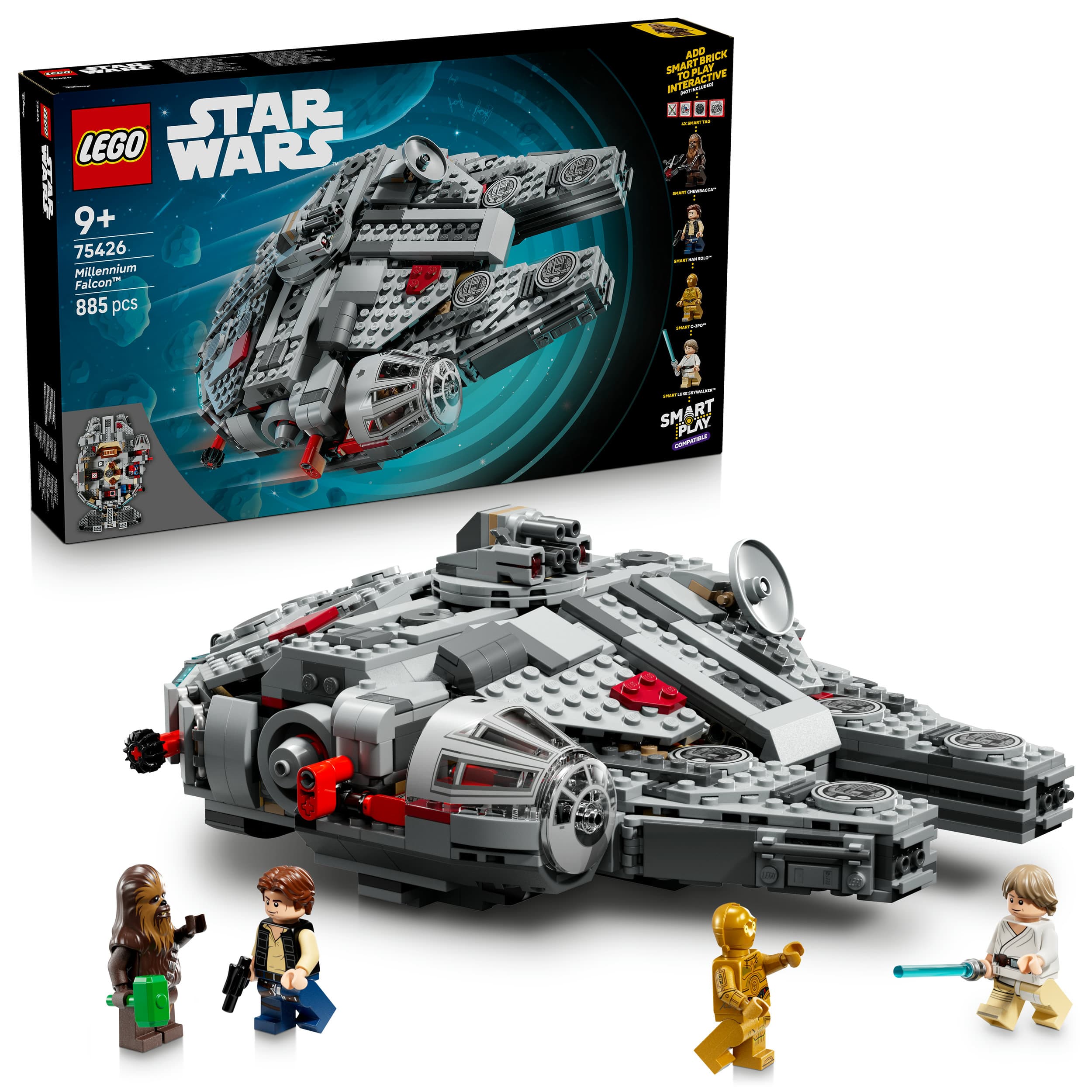 LEGO Star Wars 75426 SMART Play: Millennium Falke Modell, Spielzeug ab 9