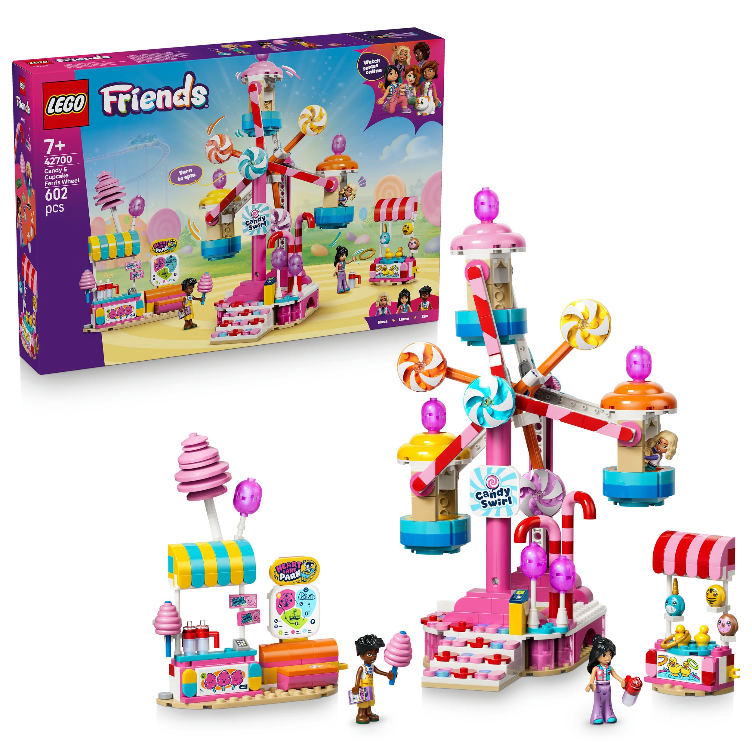 LEGO Friends 42700 Cupcake-Riesenrad, Bauspielzeug, Geschenkidee für Kinder ab 7 Jahren