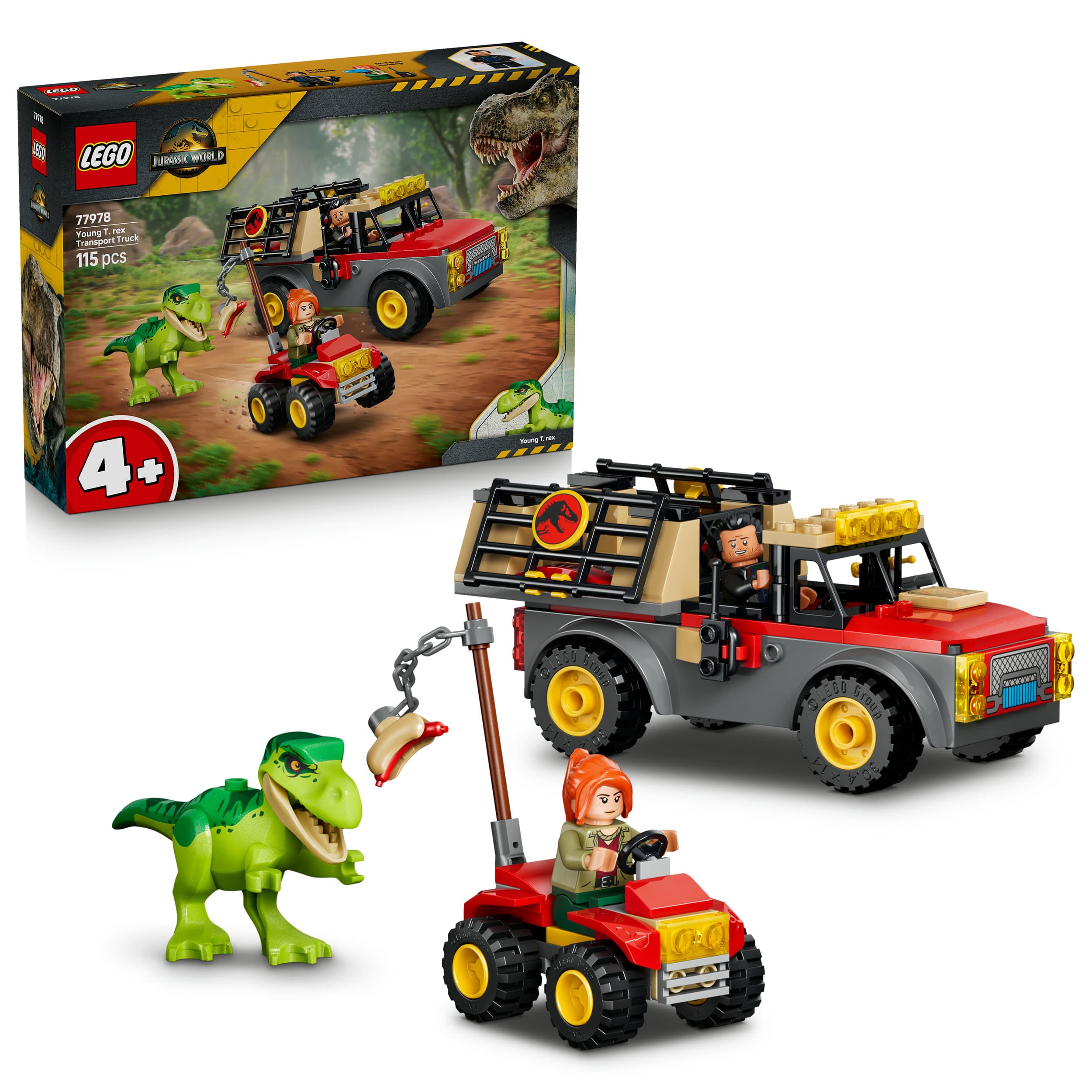 LEGO Jurassic World 77978 Transporter für den Jungen T.Rex, Spielzeug-Dino für Kinder ab 4 Jahren