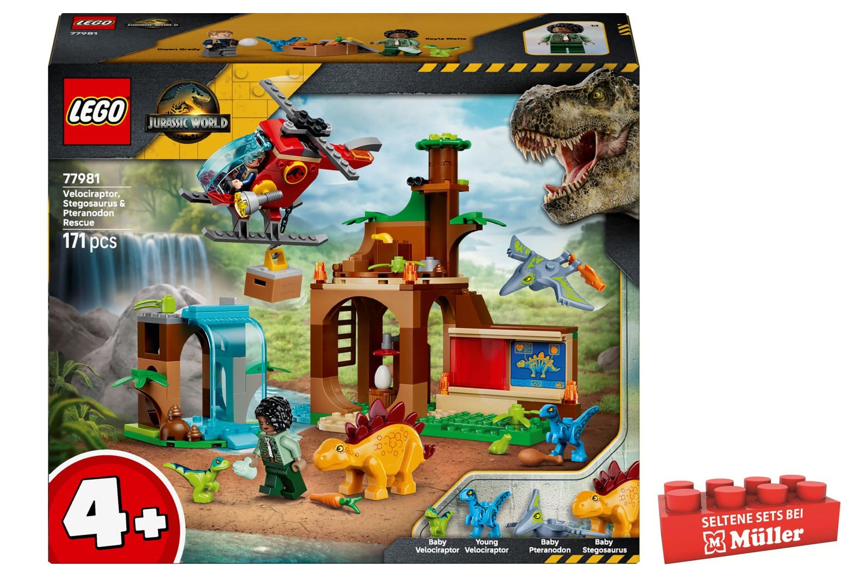 LEGO Jurassic World 77981 Rettungszentrum für Junge Velociraptoren, Stegosaurier und Pteranodon